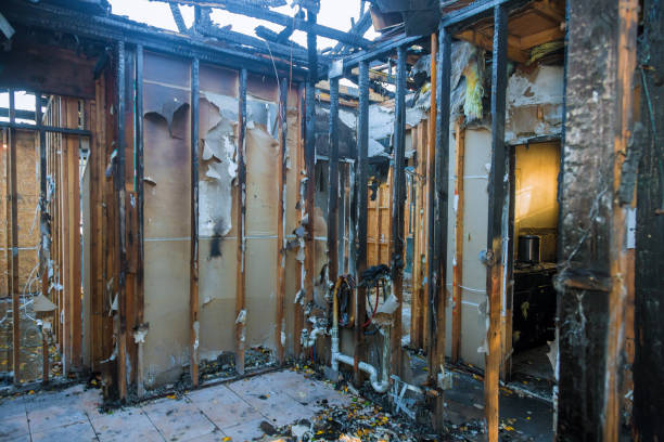 Professional Fire Damage Restoration technician working in Strafford, MO